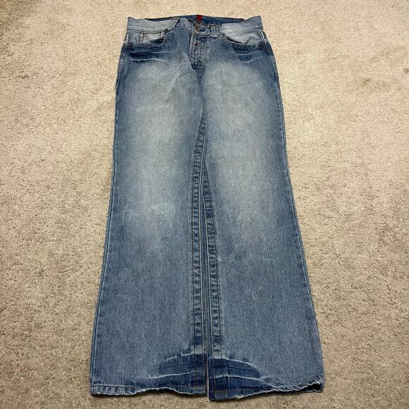 DMAX Y2K Baggy Skater Faded Acid Washed Wide Leg Jeans 32Wx32L - Picture 1 of 8